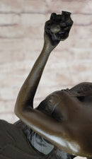 Flying Fairy Winged Angel Bronze Art Deco Sculpture 17" x 10"