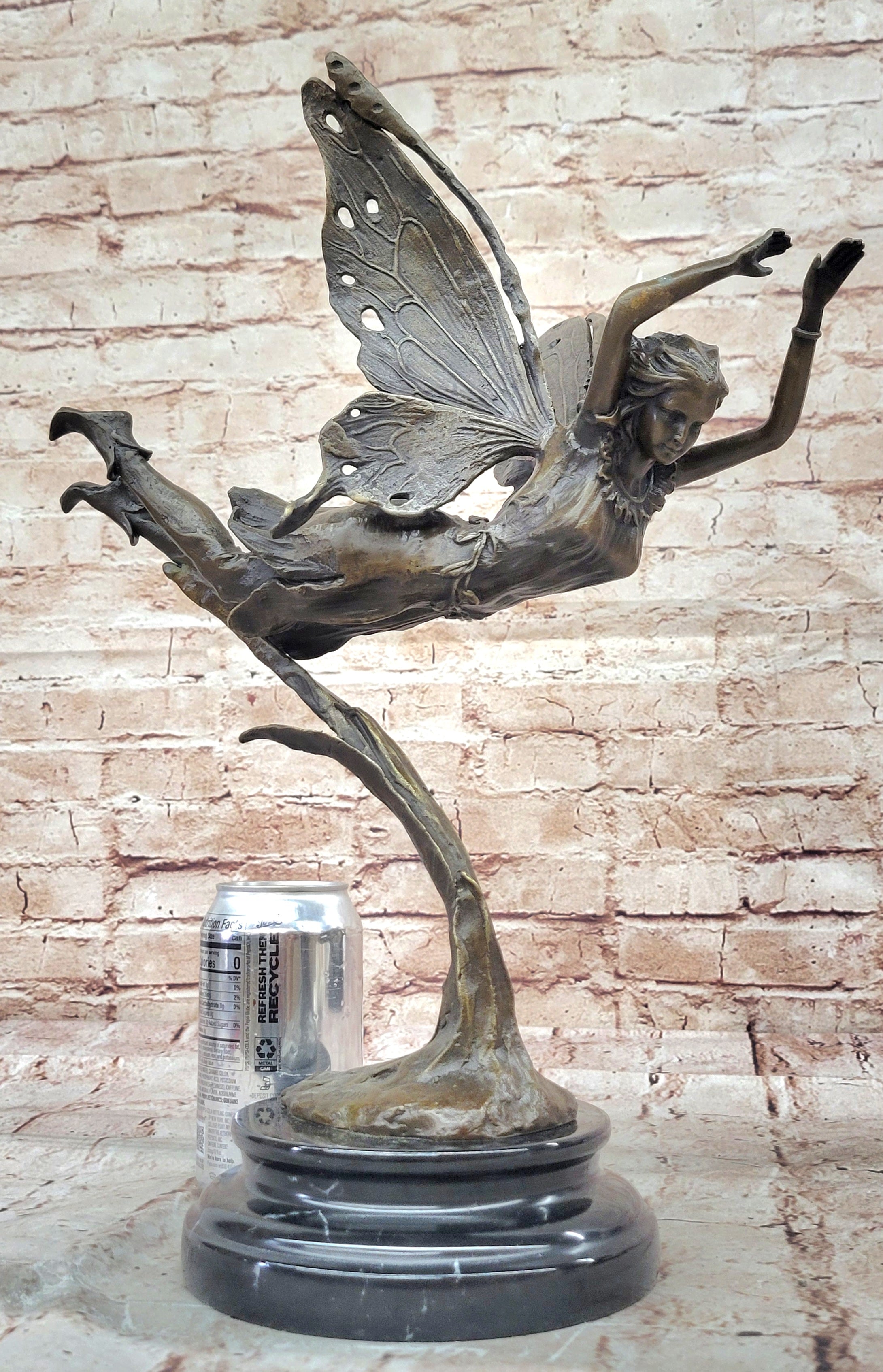 Flying Fairy Bronze Sculpture – Whimsical Winged Figure