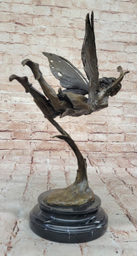 Flying Fairy Bronze Sculpture – Whimsical Winged Figure