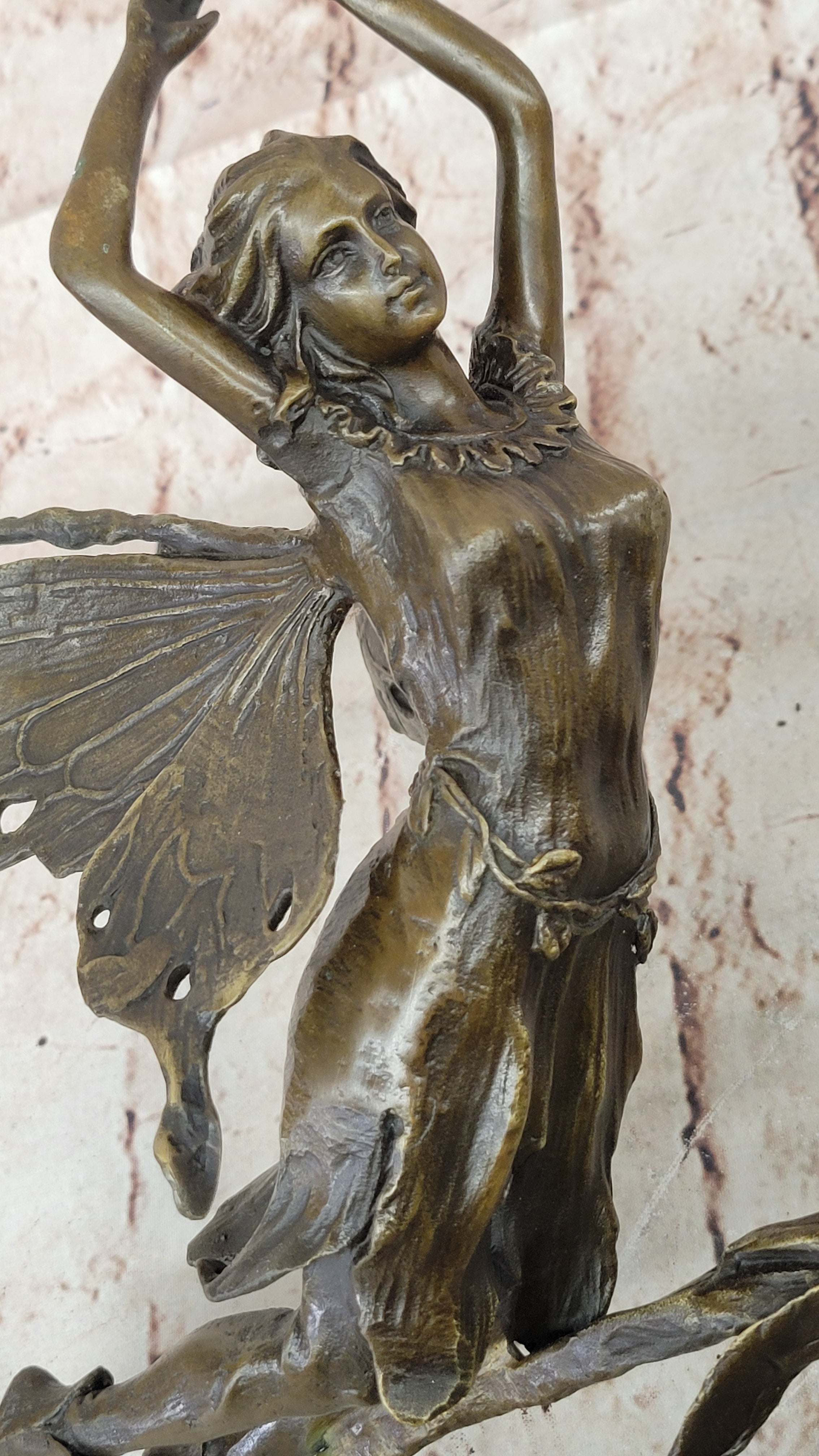 Flying Fairy Bronze Sculpture – Whimsical Winged Figure