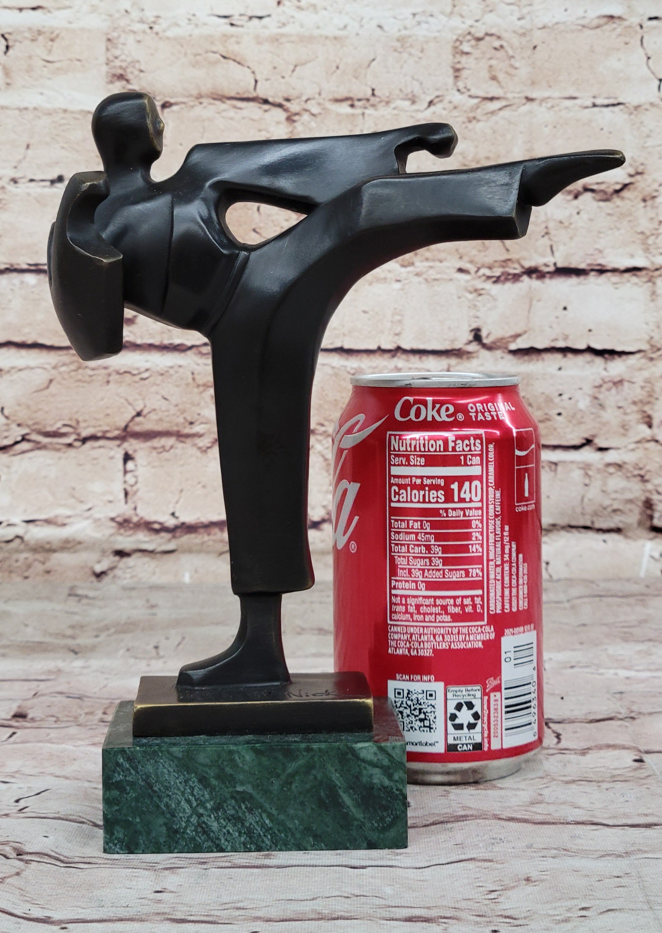 Karate Student Sensei Bronze Metal Figure on Marble Base