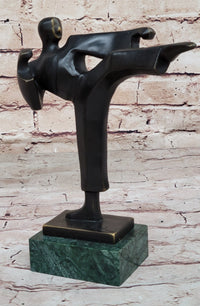 Karate Student Sensei Bronze Metal Figure on Marble Base