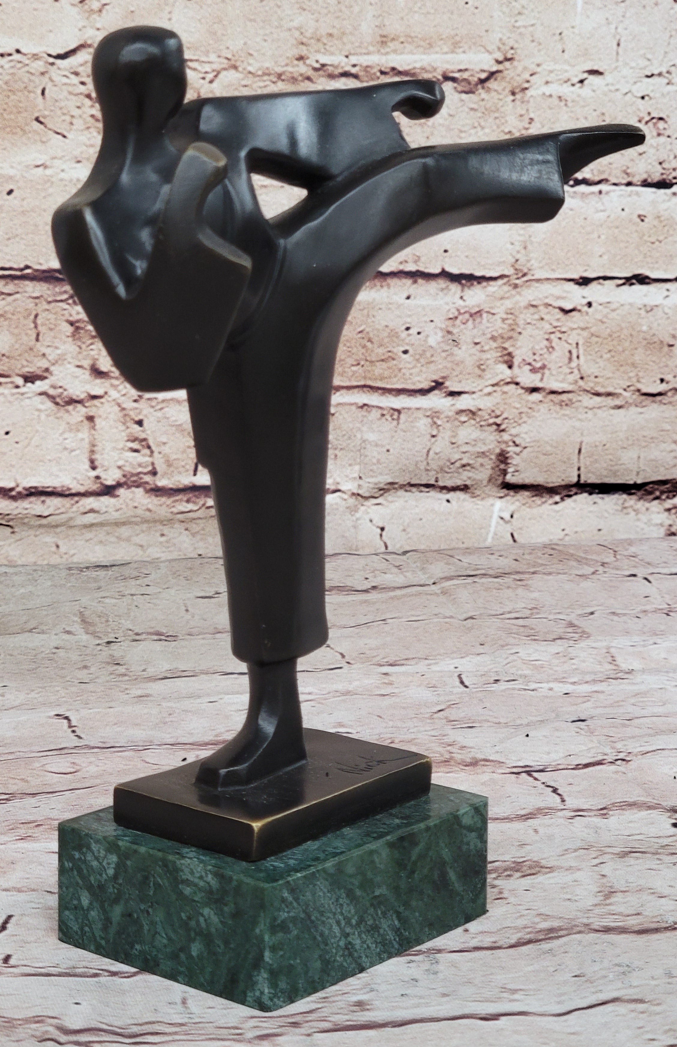 Karate Student Sensei Bronze Metal Figure on Marble Base