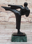 Karate Student Sensei Bronze Metal Figure on Marble Base