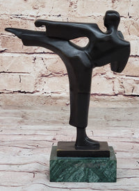Karate Student Sensei Bronze Metal Figure on Marble Base