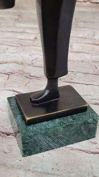Karate Student Sensei Bronze Metal Figure on Marble Base