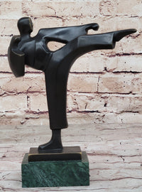 Karate Student Sensei Bronze Metal Figure on Marble Base