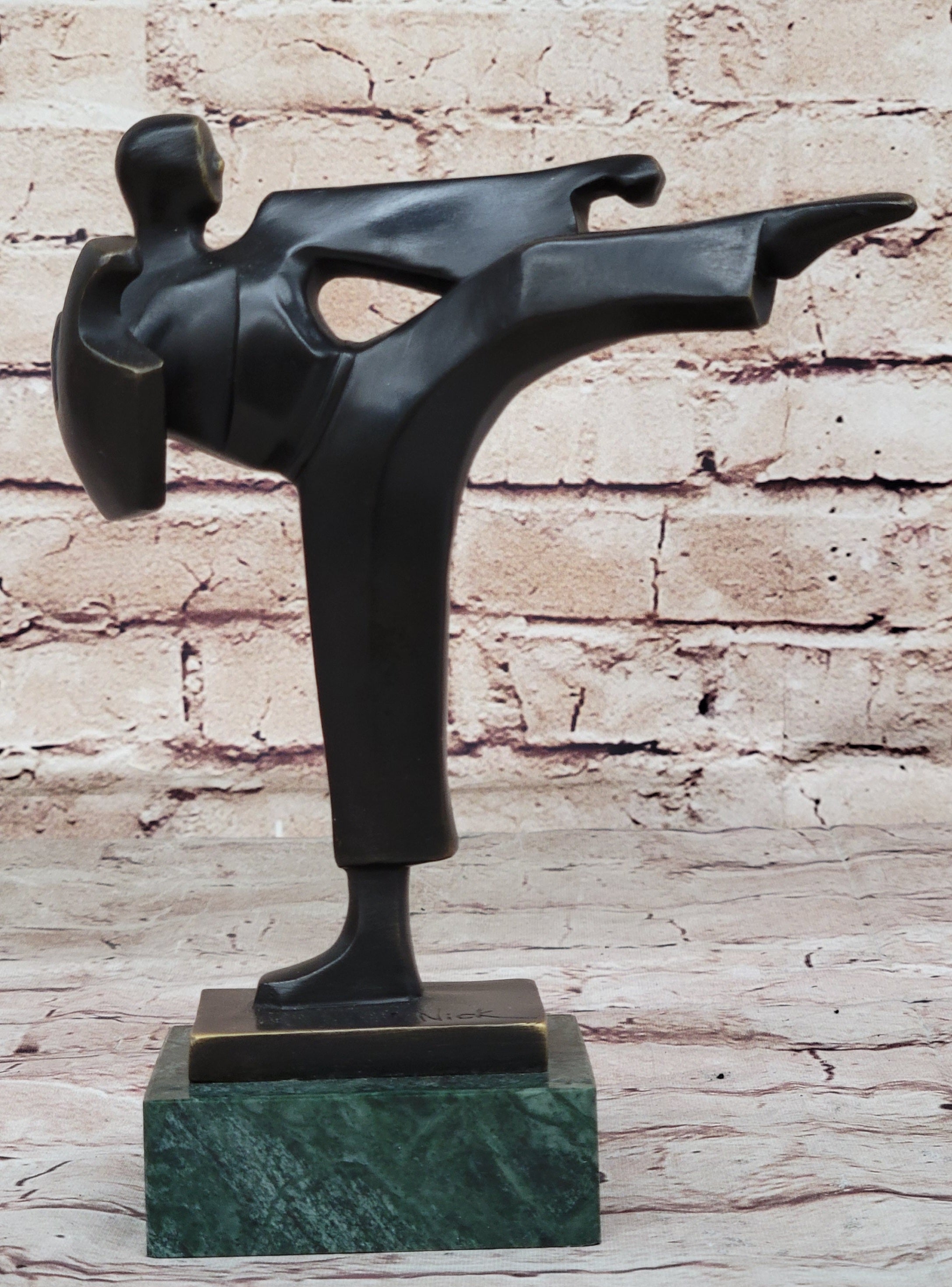 Karate Student Sensei Bronze Metal Figure on Marble Base