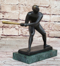 Signed Mario Nick Abstract Mid Century Baseball Player Bronze