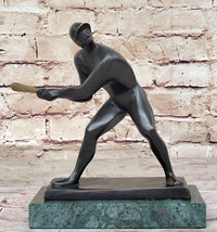 Signed Mario Nick Abstract Mid Century Baseball Player Bronze