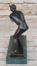 Signed Mario Nick Abstract Mid Century Baseball Player Bronze