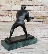 Signed Mario Nick Abstract Mid Century Baseball Player Bronze