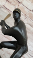 Signed Mario Nick Abstract Mid Century Baseball Player Bronze