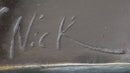 Signed Mario Nick Abstract Mid Century Baseball Player Bronze