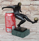 Soccer Player European Football Bronze Trophy 8" x 8"