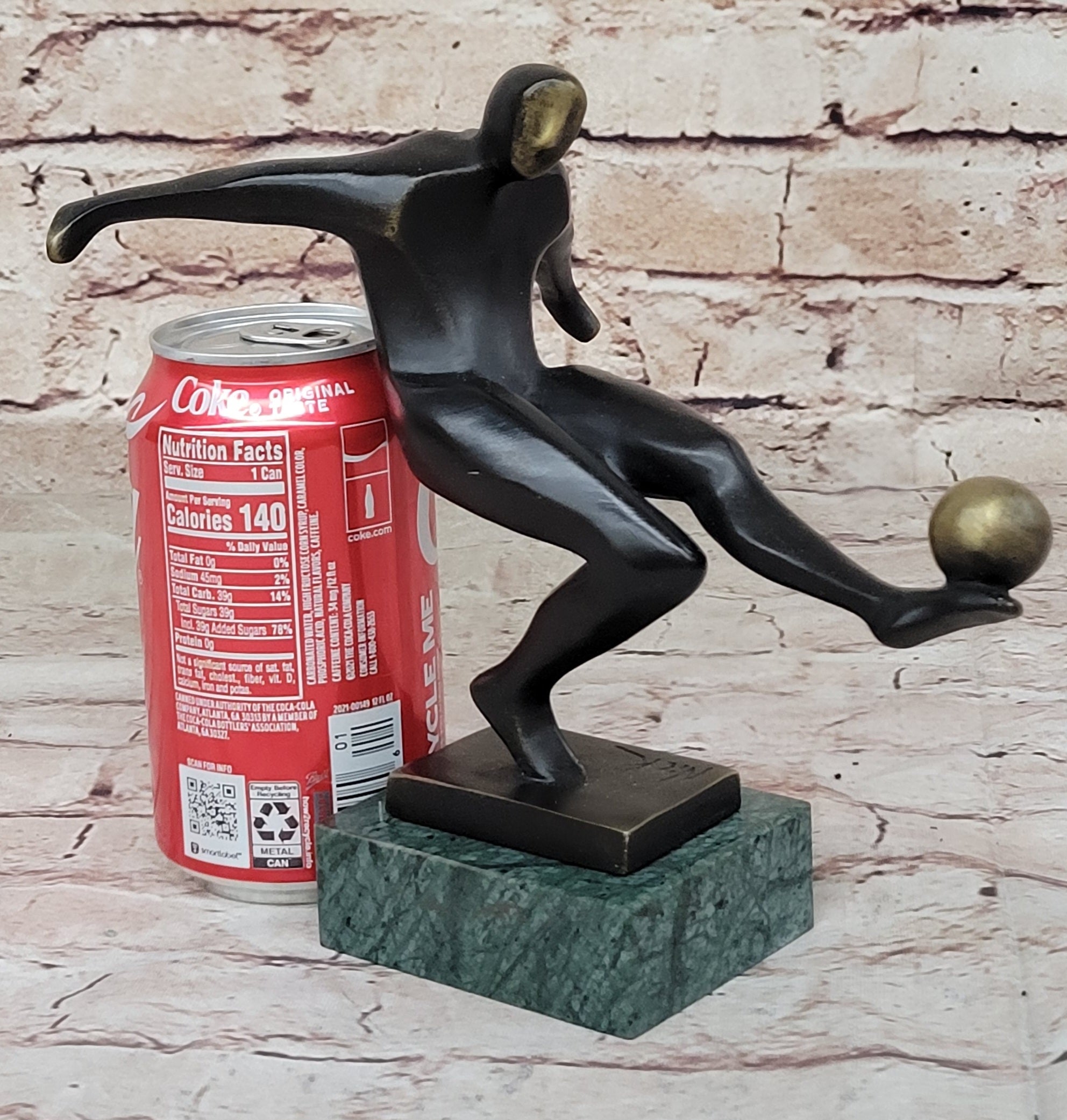 Soccer Player European Football Bronze Trophy 8" x 8"