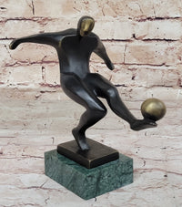 Soccer Player European Football Bronze Trophy 8" x 8"