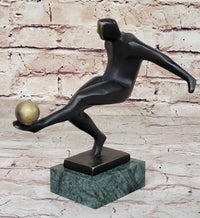 Soccer Player European Football Bronze Trophy 8" x 8"