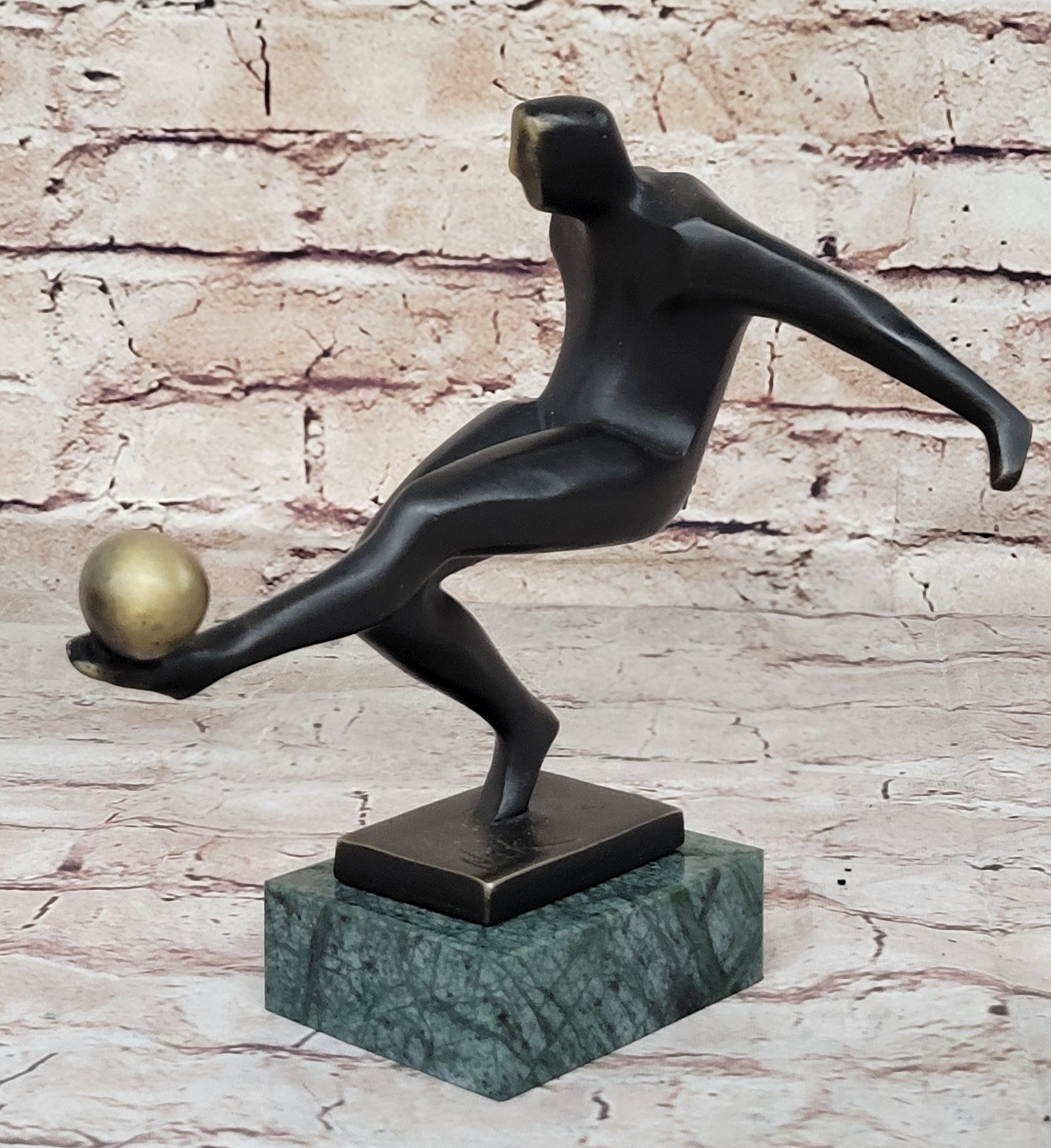 Soccer Player European Football Bronze Trophy 8" x 8"