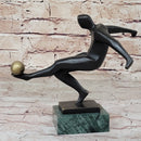Soccer Player European Football Bronze Trophy 8" x 8"