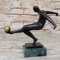 Soccer Player European Football Bronze Trophy 8" x 8"