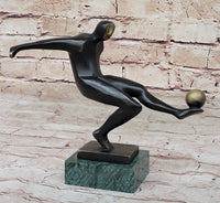 Soccer Player European Football Bronze Trophy 8" x 8"