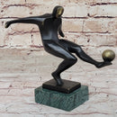 Soccer Player European Football Bronze Trophy 8" x 8"