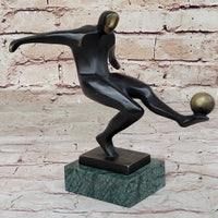 Soccer Player European Football Bronze Trophy 8" x 8"