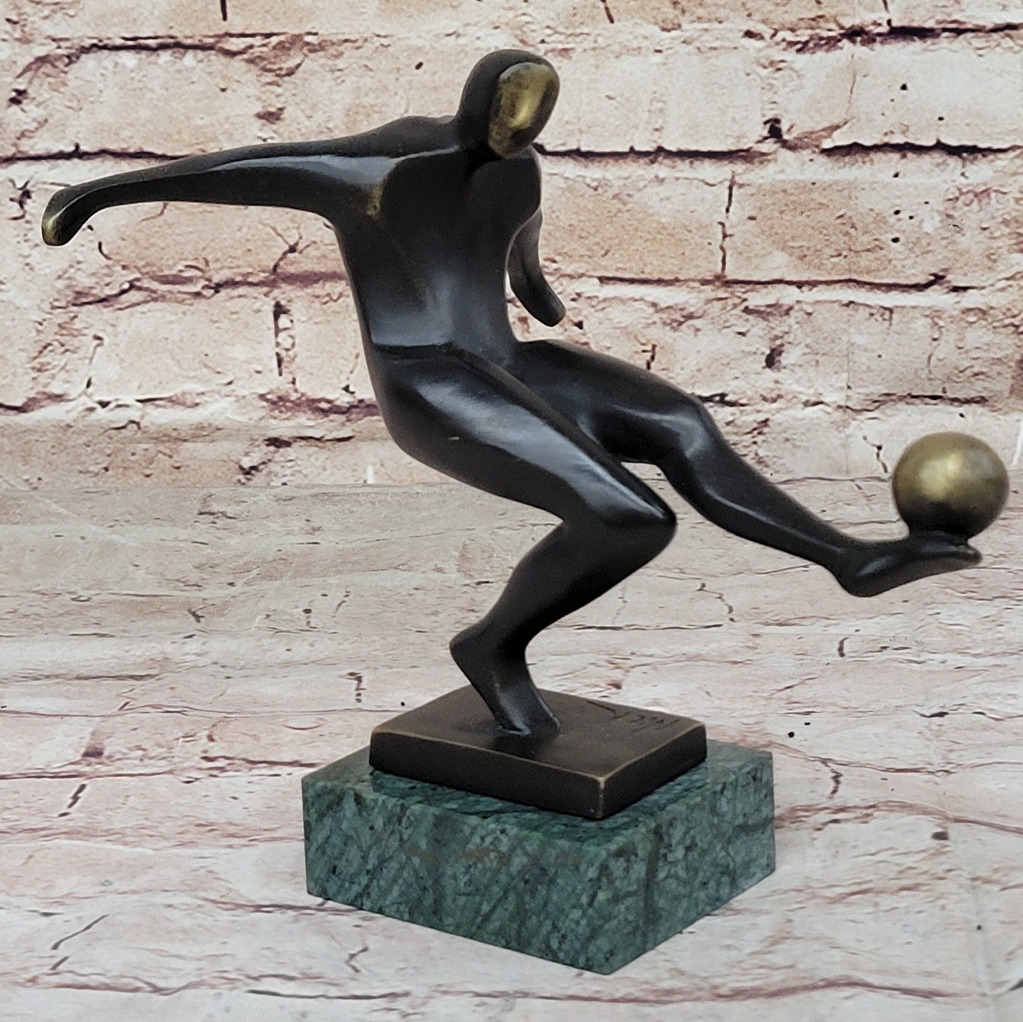 Soccer Player European Football Bronze Trophy 8" x 8"