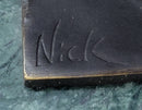 Tennis Badminton Player Serving Bronze Metal Sculpture Signed 10" x 6"