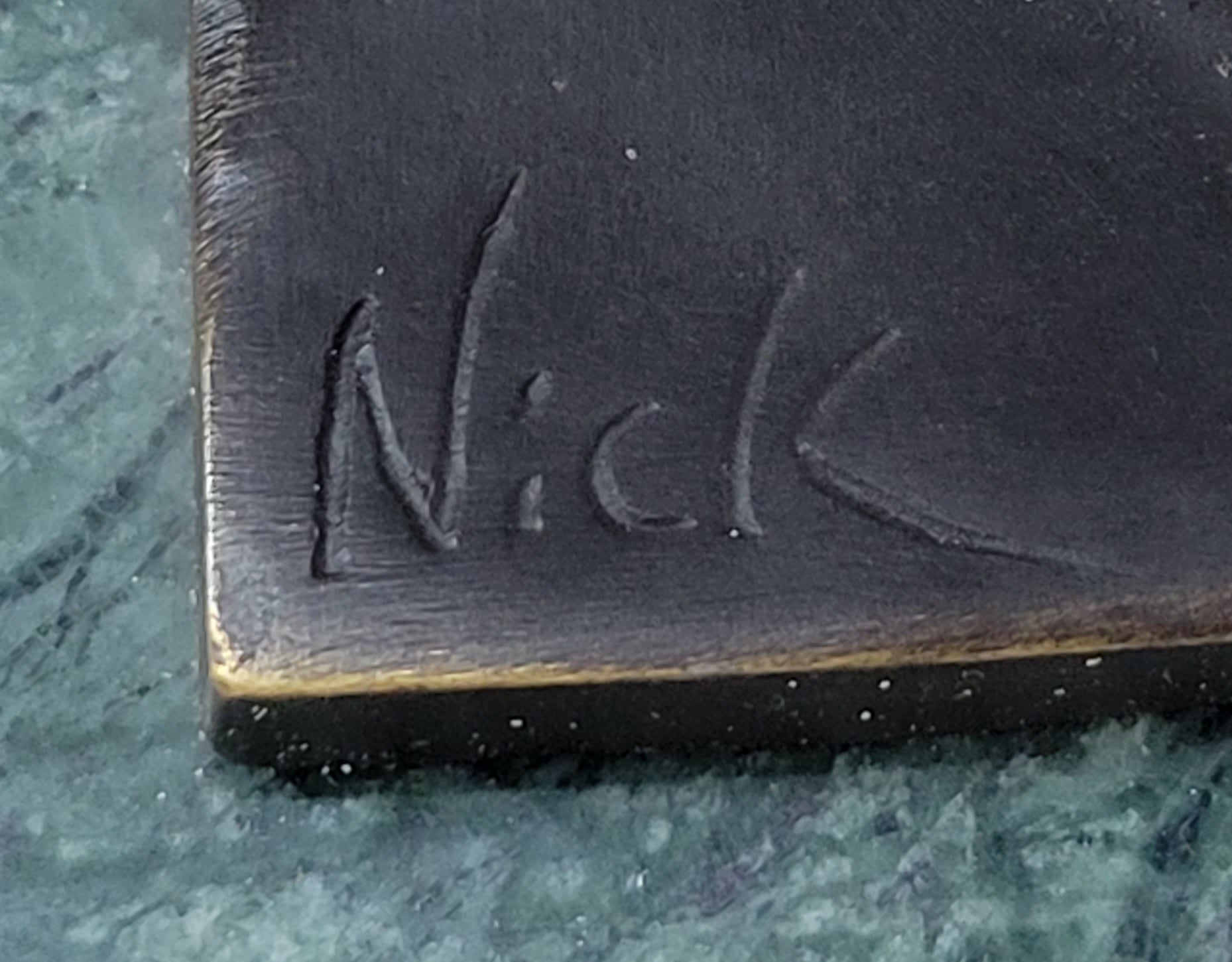 Tennis Badminton Player Serving Bronze Metal Sculpture Signed 10" x 6"