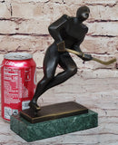 Bronze Metal Hockey Player Trophy on Marble Base