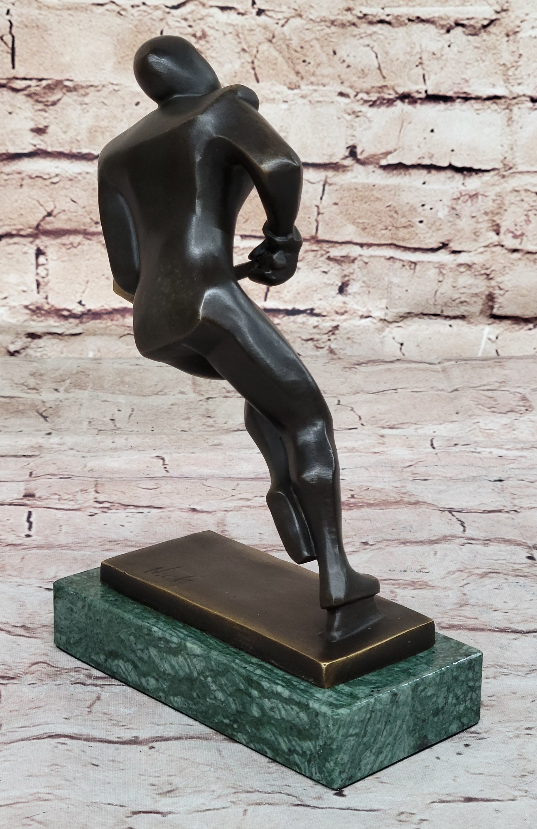 Bronze Metal Hockey Player Trophy on Marble Base