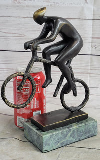 Tour De France Bicycle Cyclist Bronze Sculpture 10" x 7"