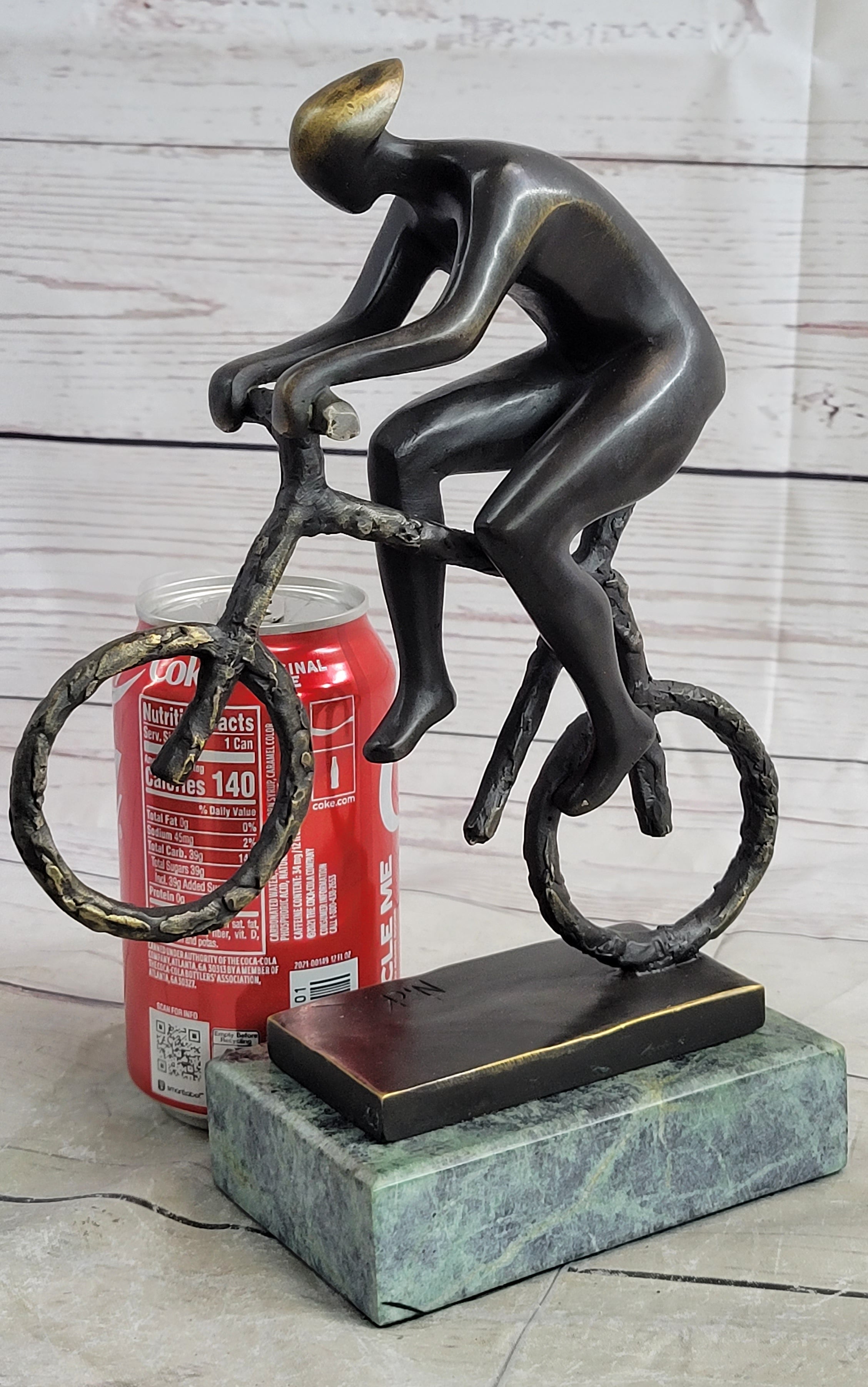Tour De France Bicycle Cyclist Bronze Sculpture 10" x 7"