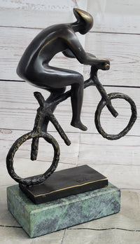 Tour De France Bicycle Cyclist Bronze Sculpture 10" x 7"