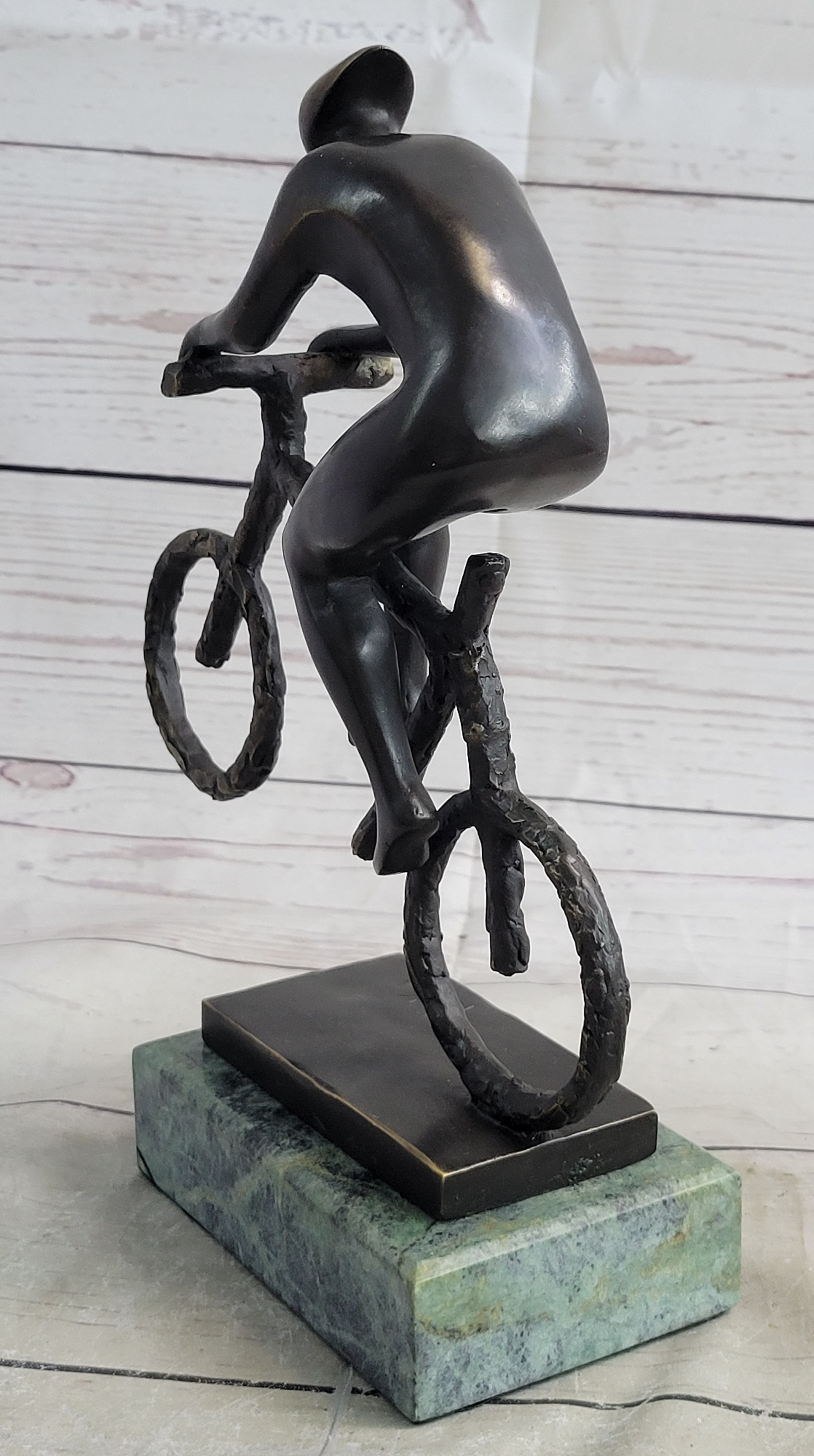 Tour De France Bicycle Cyclist Bronze Sculpture 10" x 7"