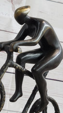 Tour De France Bicycle Cyclist Bronze Sculpture 10" x 7"