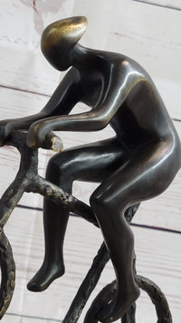 Tour De France Bicycle Cyclist Bronze Sculpture 10" x 7"