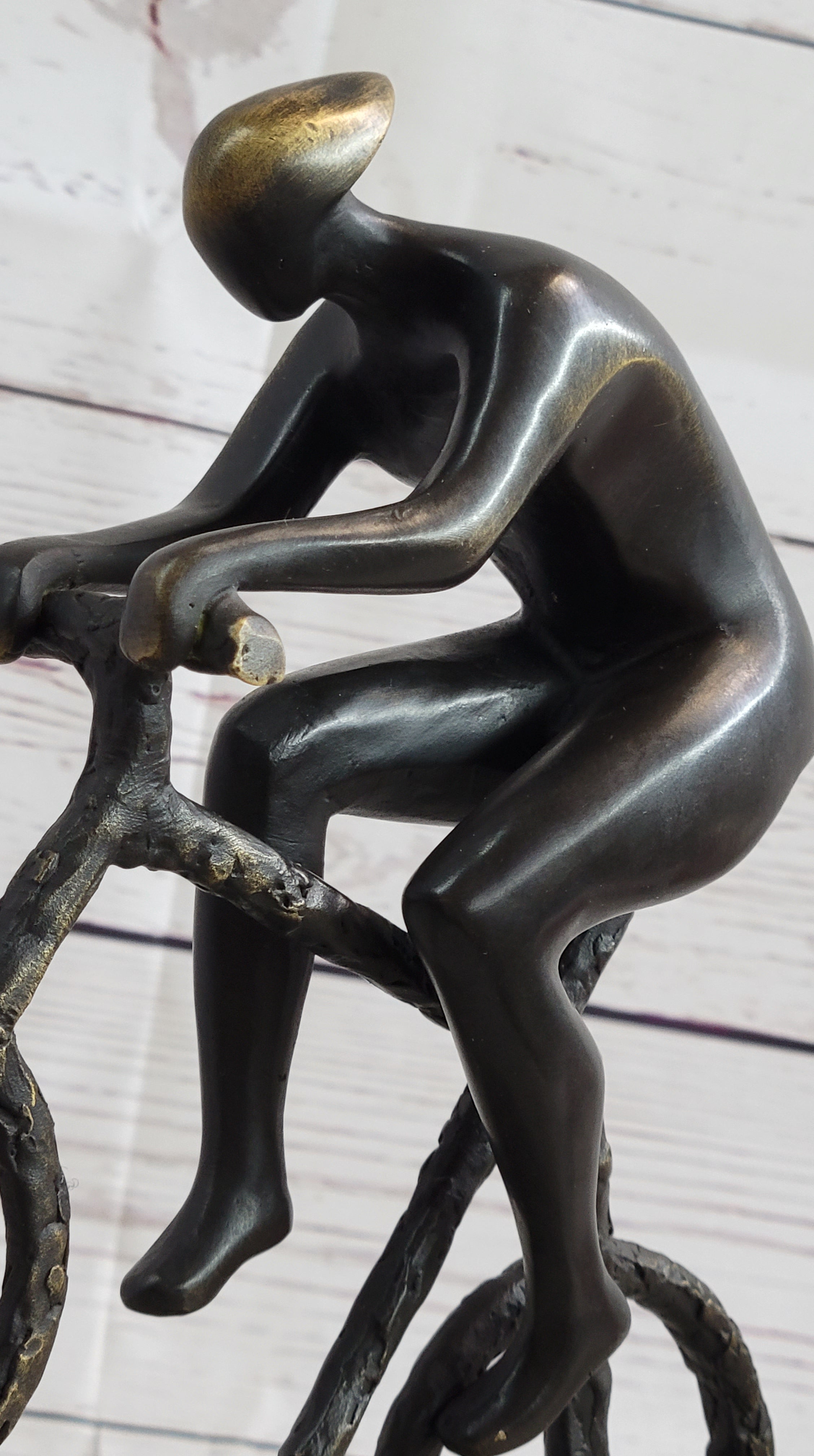 Tour De France Bicycle Cyclist Bronze Sculpture 10" x 7"