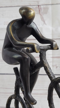 Tour De France Bicycle Cyclist Bronze Sculpture 10" x 7"