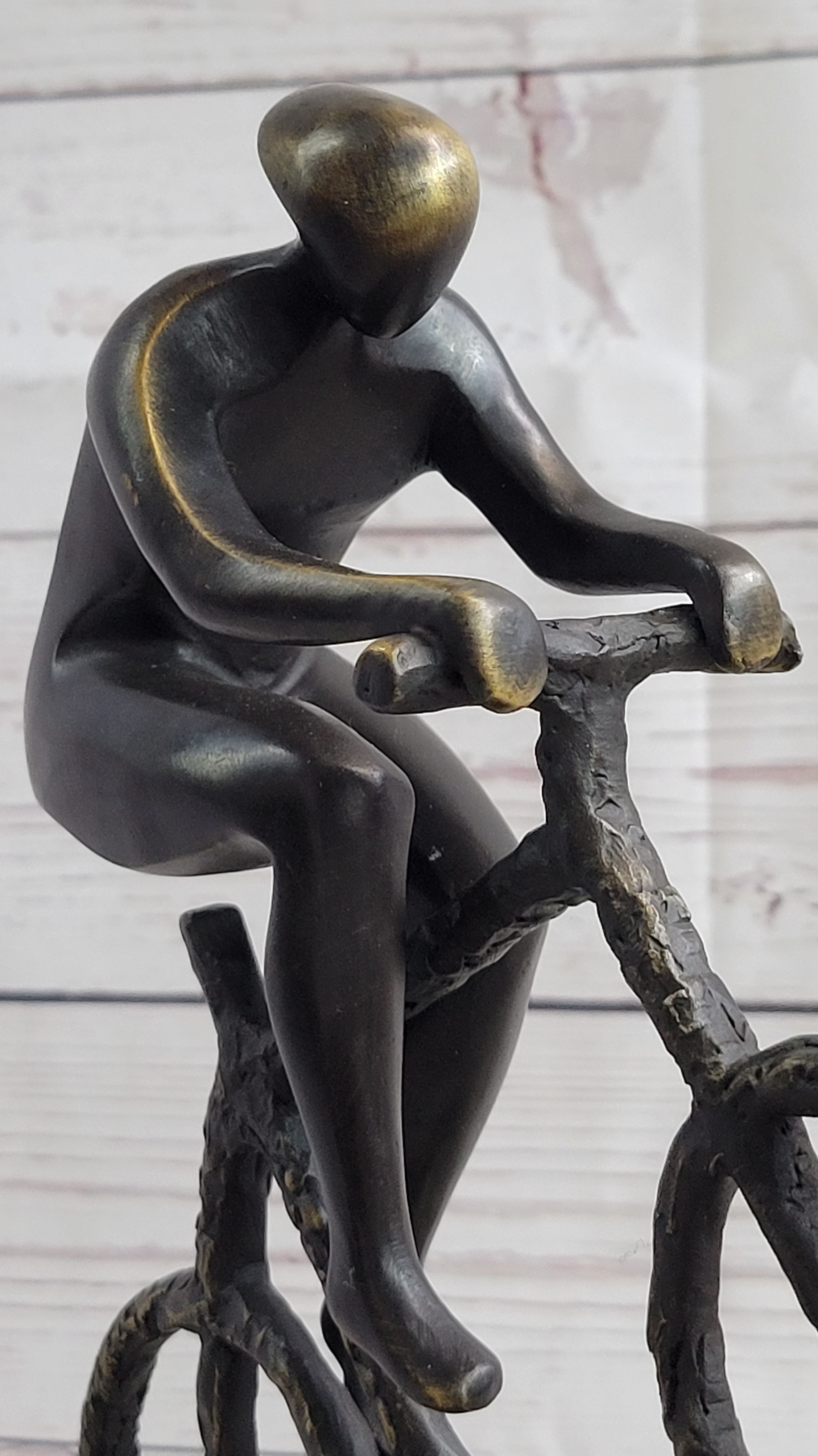 Tour De France Bicycle Cyclist Bronze Sculpture 10" x 7"