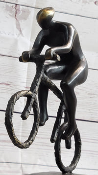 Tour De France Bicycle Cyclist Bronze Sculpture 10" x 7"