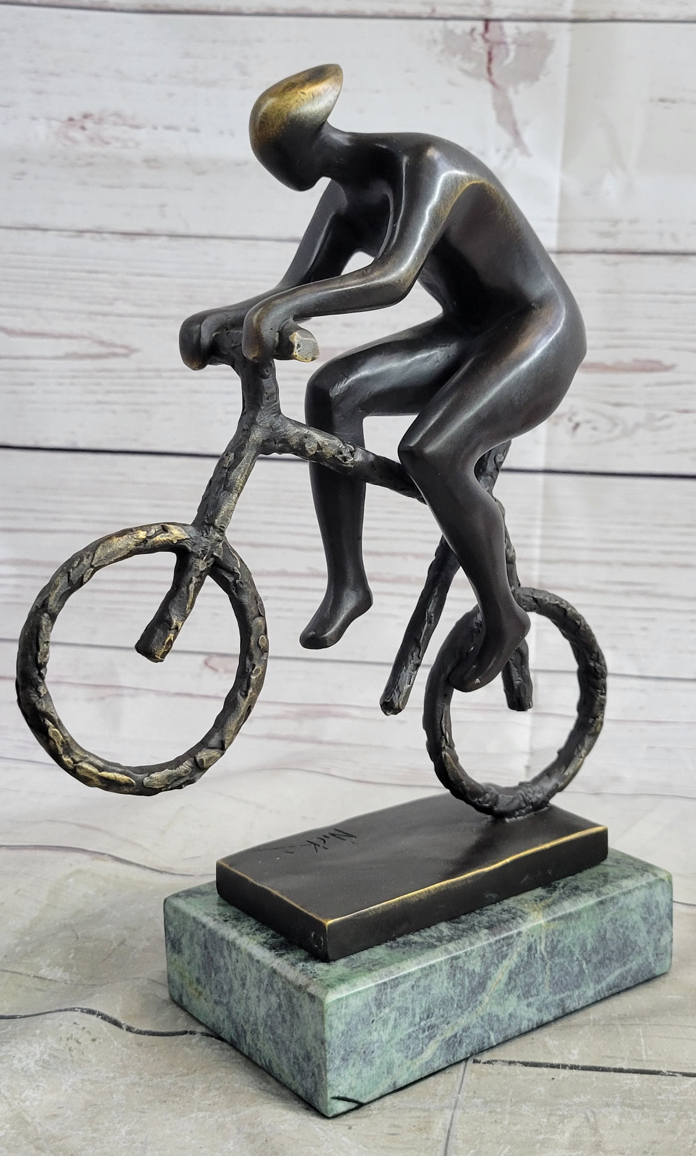 Tour De France Bicycle Cyclist Bronze Sculpture 10" x 7"