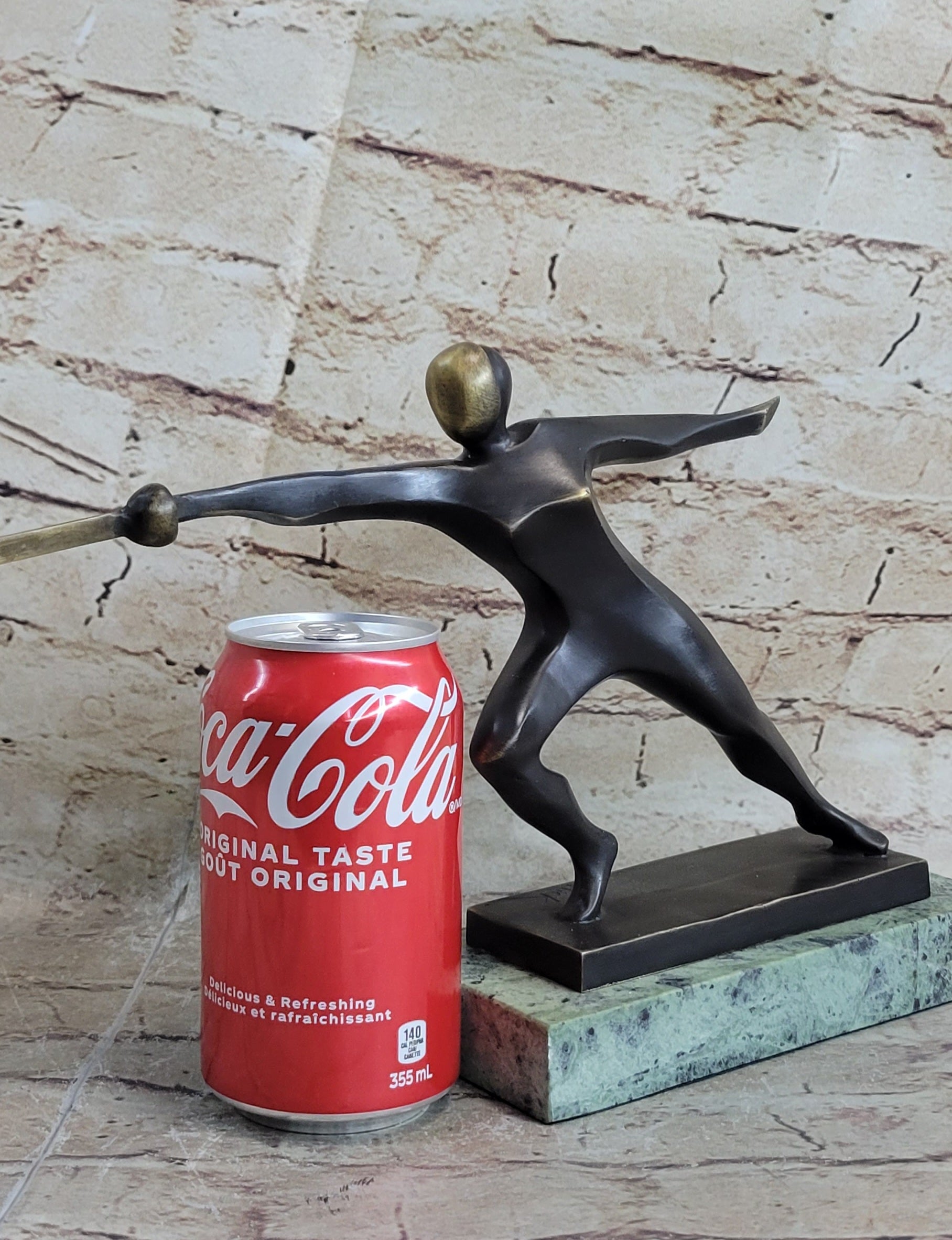 Fencing Fencer Bronze Metal Sculpture Trophy 8" x 13"