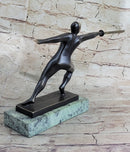 Fencing Fencer Bronze Metal Sculpture Trophy 8" x 13"