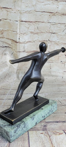 Fencing Fencer Bronze Metal Sculpture Trophy 8" x 13"
