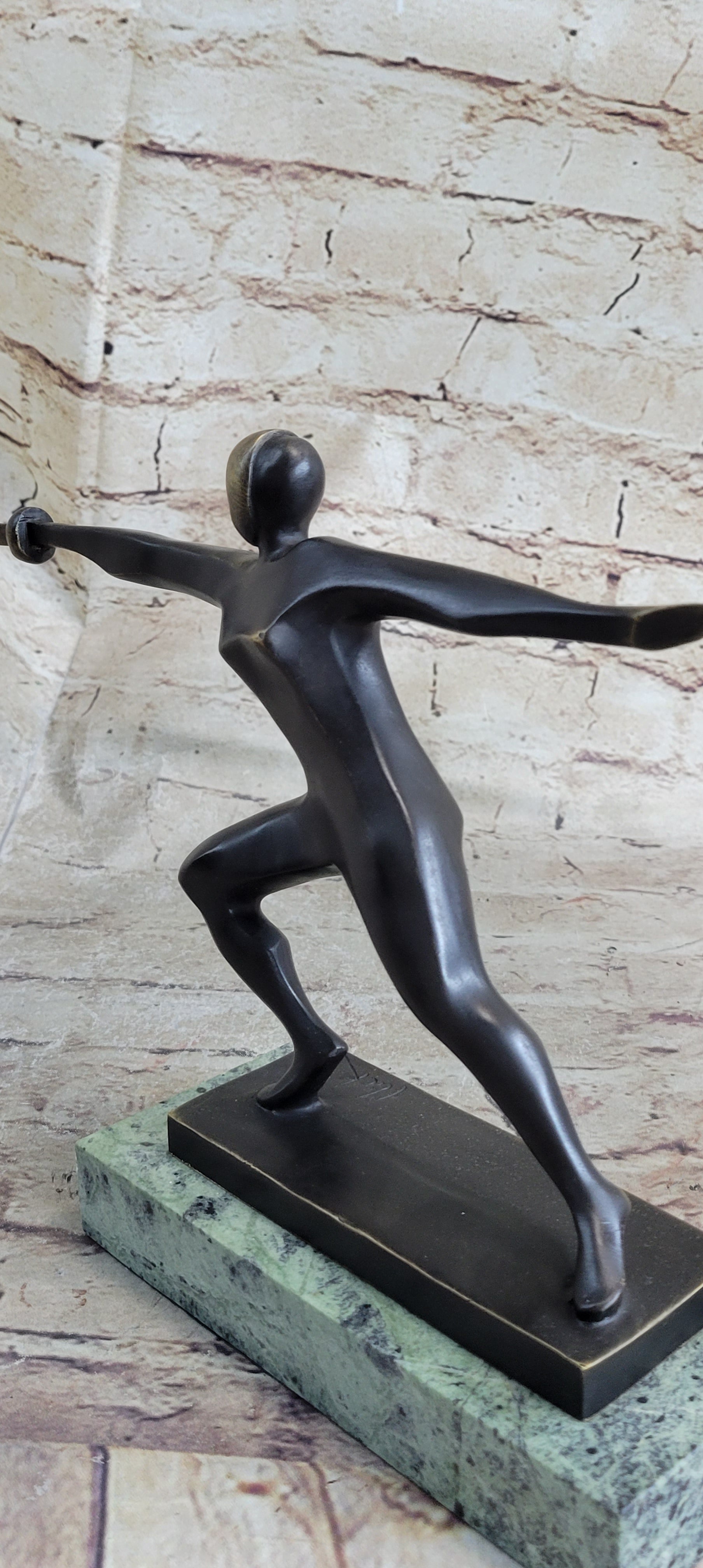 Fencing Fencer Bronze Metal Sculpture Trophy 8" x 13"