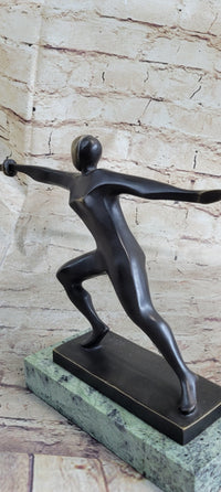 Fencing Fencer Bronze Metal Sculpture Trophy 8" x 13"