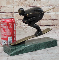 Bronze Sport Trophy Mid Century Skiing by Mario Nick Signed